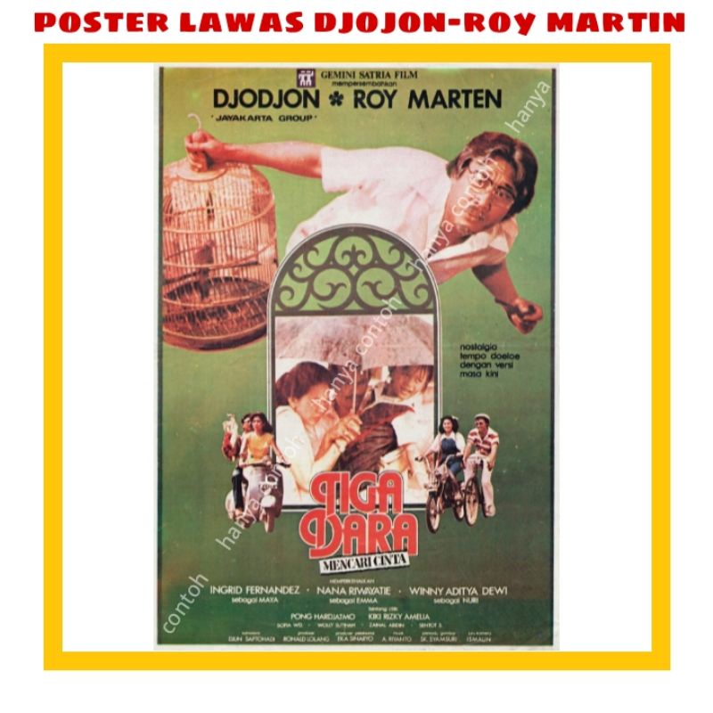 poster film lawas tiga dara - poster film djojon - poster film roy marten