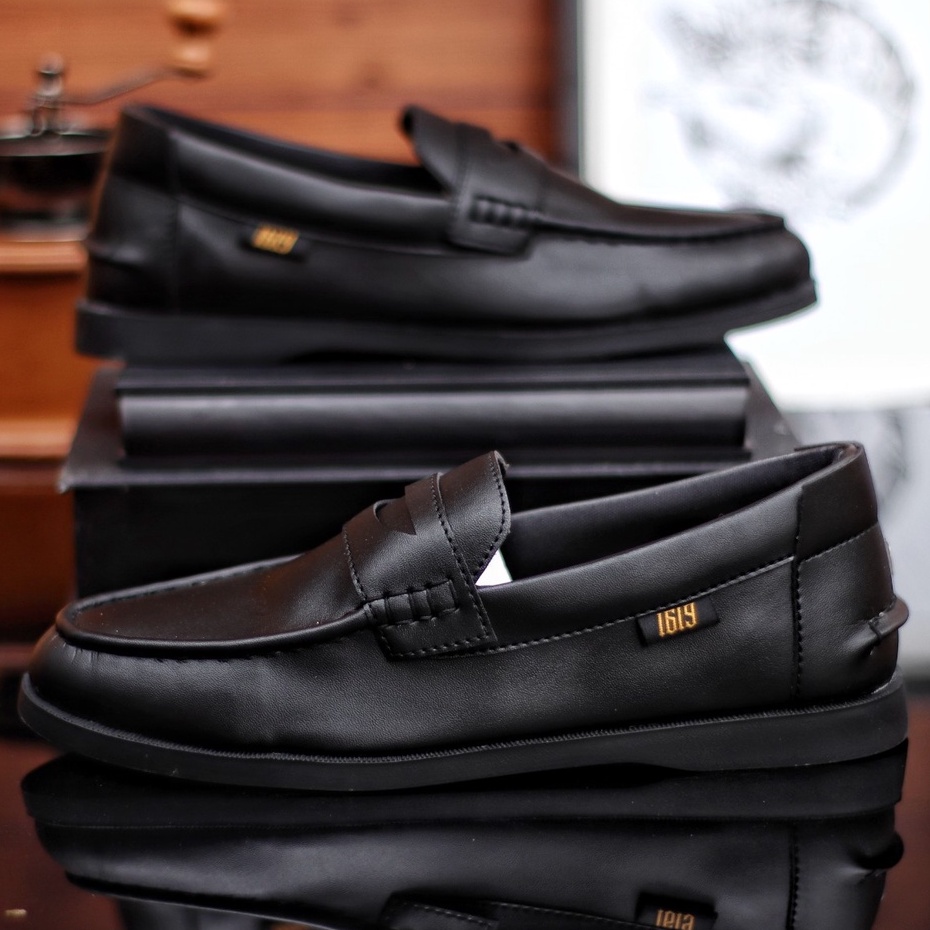 BRUCE|Sepatu Formal Pria Pantofel Hitam Kulit Syintetik Fashion Simple Trendy Kekinian Original Brand Main Gaya Kondangan Laki Laki