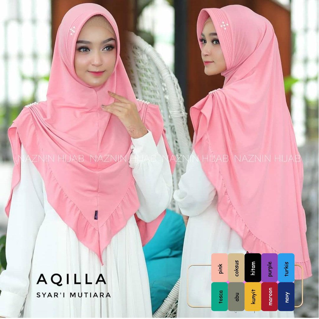 Miya Jilbab Khimar Serut Remple / Kerudung Syari / Jilbab Motif / Hijab Terbaru