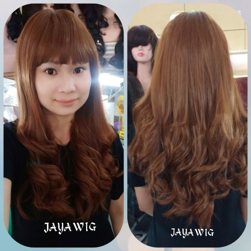 Wig Rambut Palsu Model Wave Panjang 55cm Wig Curly Panjang