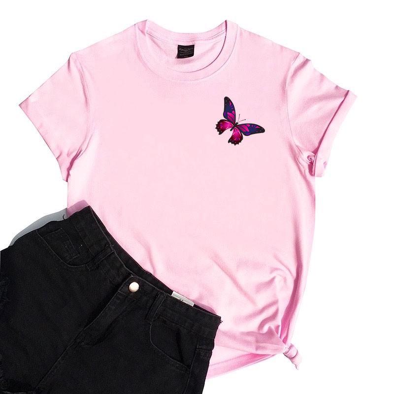 kaos butterfly violet / kaos wanita / kaos KATUN 24S