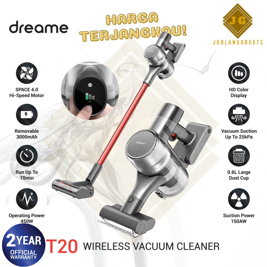 Dreame T20 Vacuum Cleaner 25kPa Cordless Penyedot Debu - Garansi Resmi