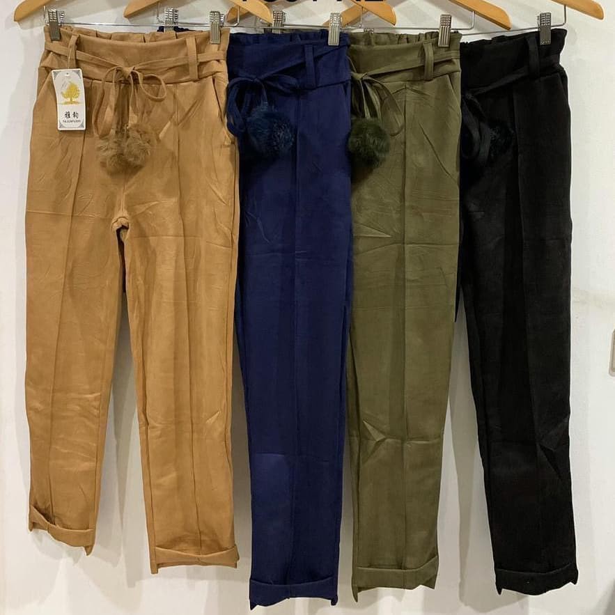 Celana Suede Tali Pom Pom / Jovita Suede Pants