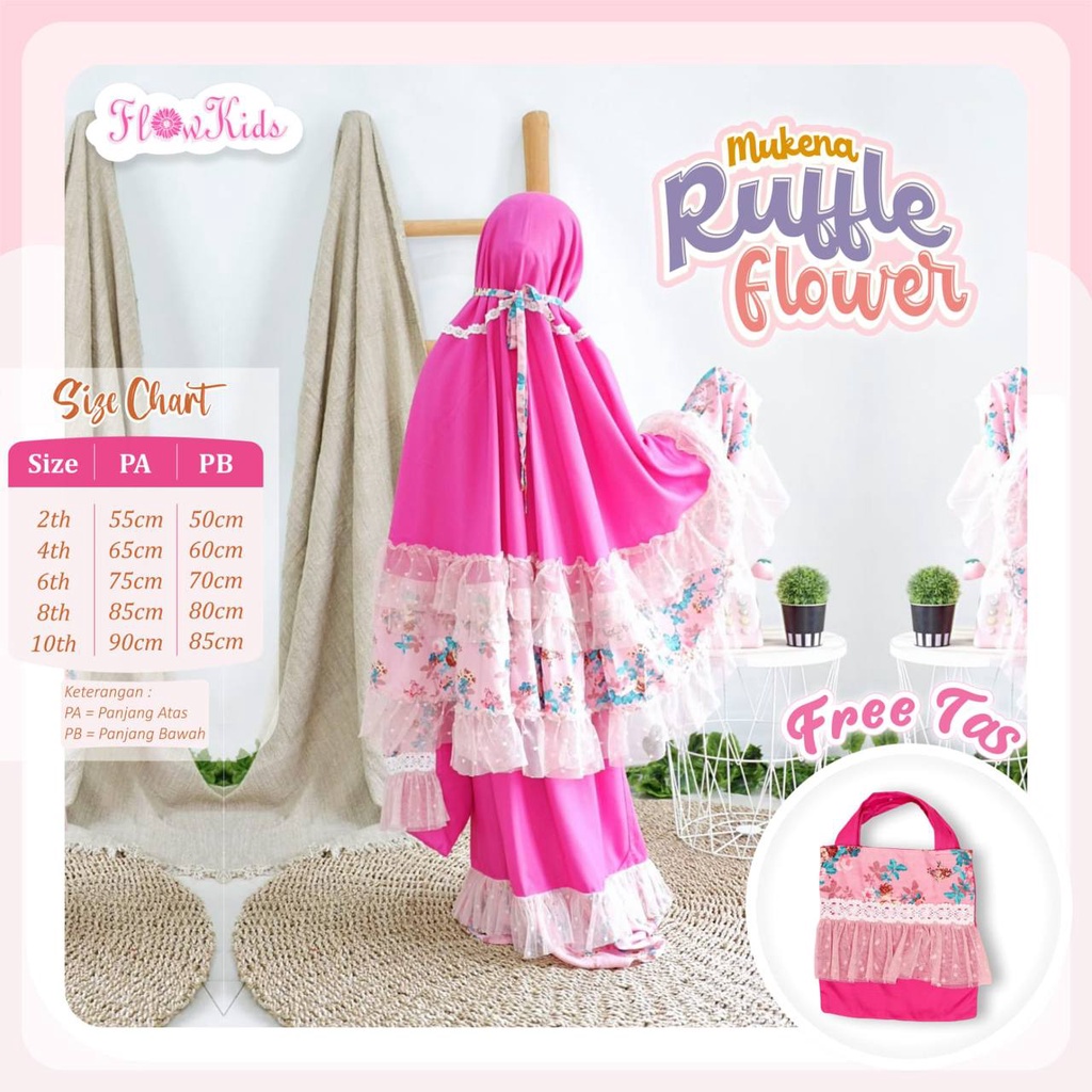 Mukena Ruffle Flower by FlowKids Premium