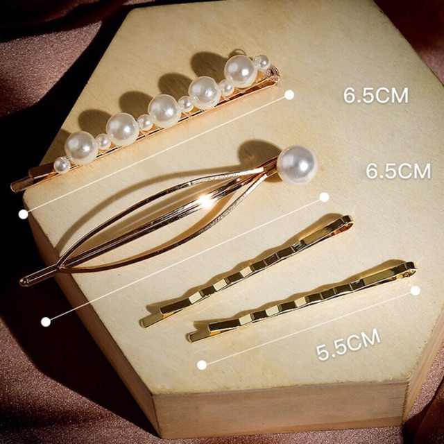 READY INDONESIA Pearl Hair clip Hairpin Bobbypin jepit rambut mutiara hairclip korea 1 set