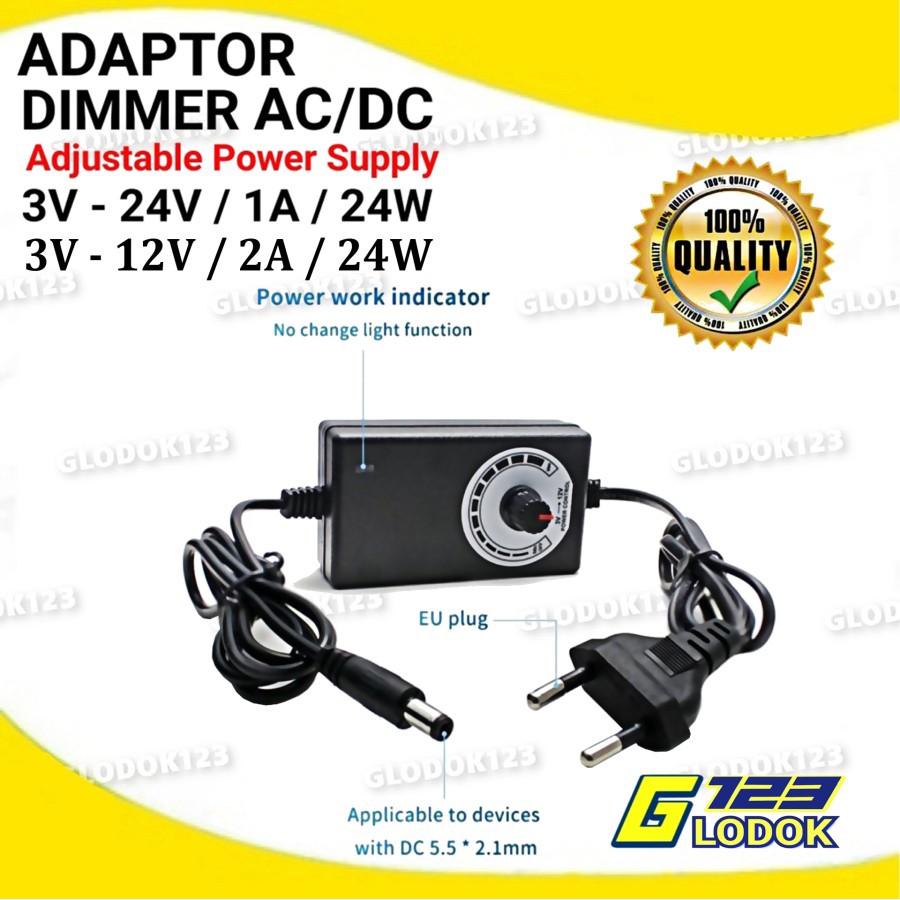 Adaptor Dimmer Switching Power Supply Adjustable AC DC 3 12 24 V 1A 2A