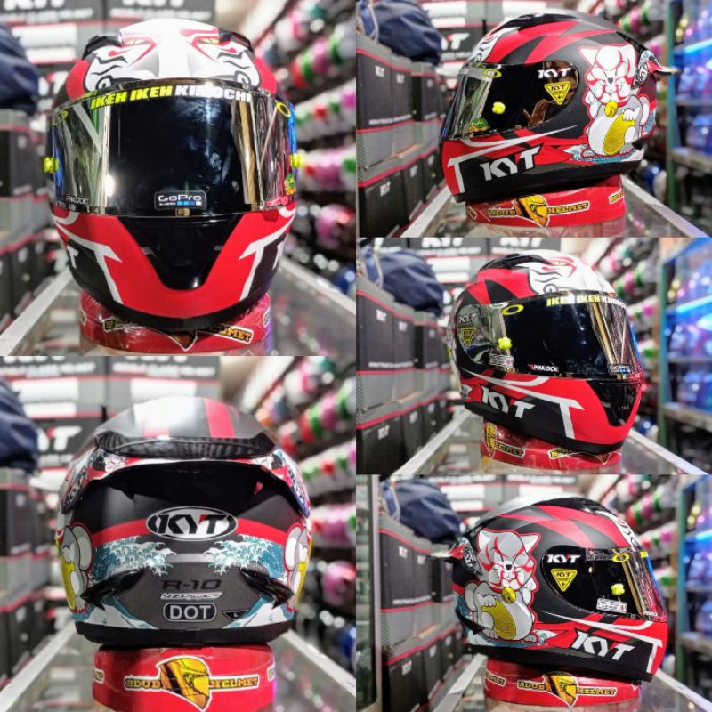 Helm KYT R10 AquaMarine /Aqua blue Paket Ganteng (Ongkir Termurah 2kg)-GANTENG KABUKI DOF-3