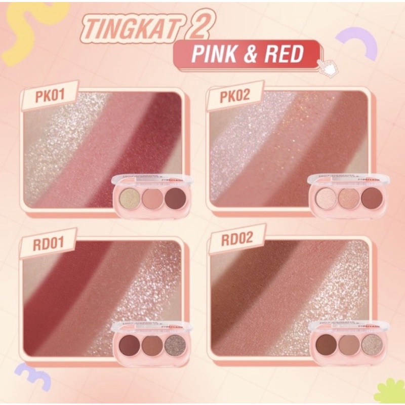 PINKFLASH 3 Pan Eyeshadow Palette Giltter High Pigment