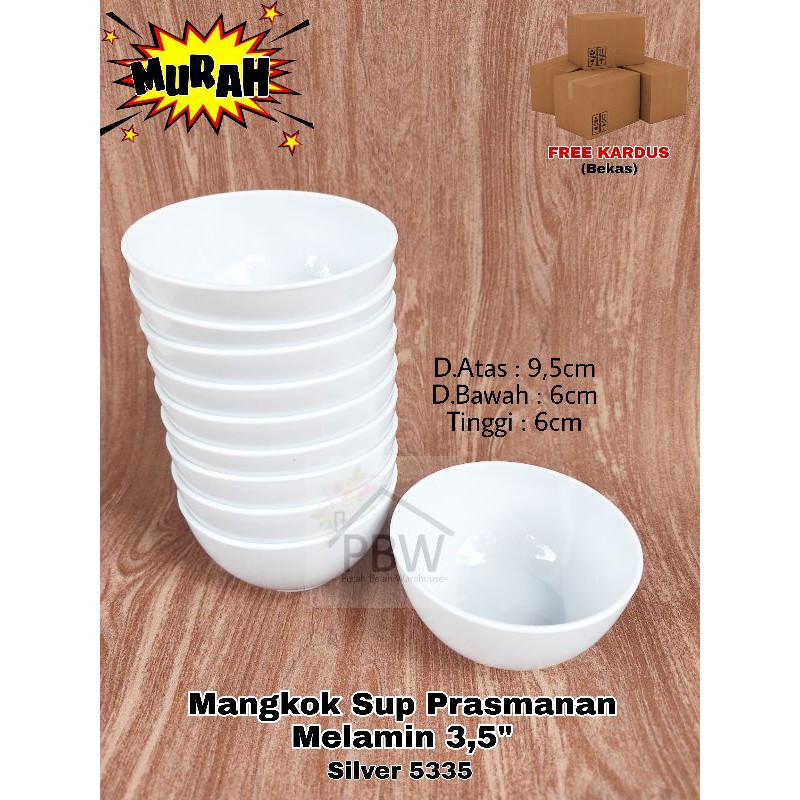 Mangkok Prasmanan Melamine Putih 3 5 Mangkok Sup Shopee Indonesia