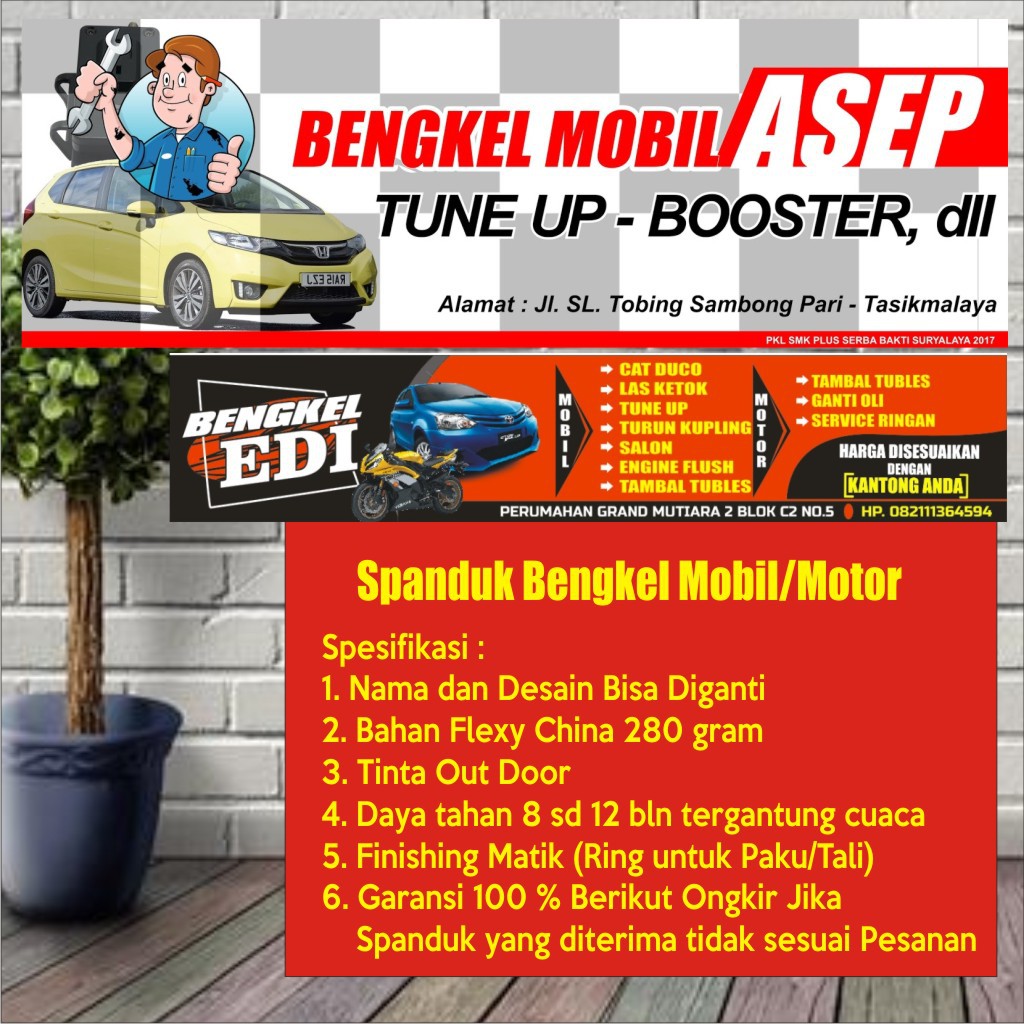 Background Spanduk Bengkel Mobil - Homecare24
