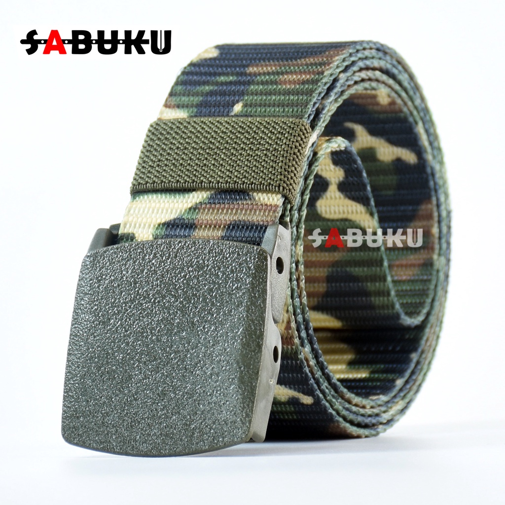 Ikat Pinggang Kanvas Pria Kepala Anti X-RAY Army Corak Abri Men Belt - 066