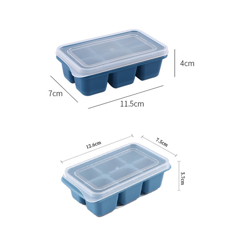 Cetakan Pembuat Es Batu 6 Grid Bahan Silikon Dengan Tutup Untuk Aksesoris Dapur