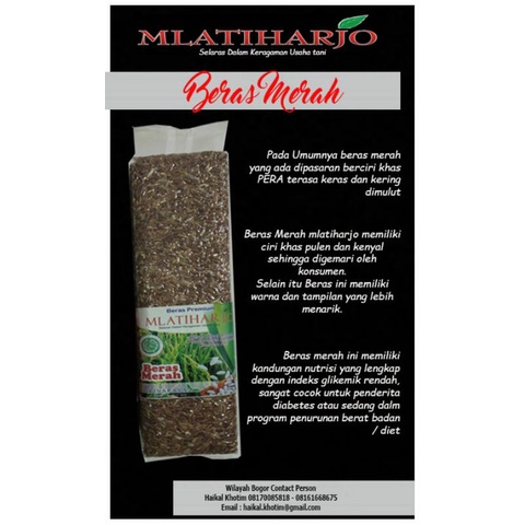 

BERAS MERAH ORGANIK MLATIHARJO
