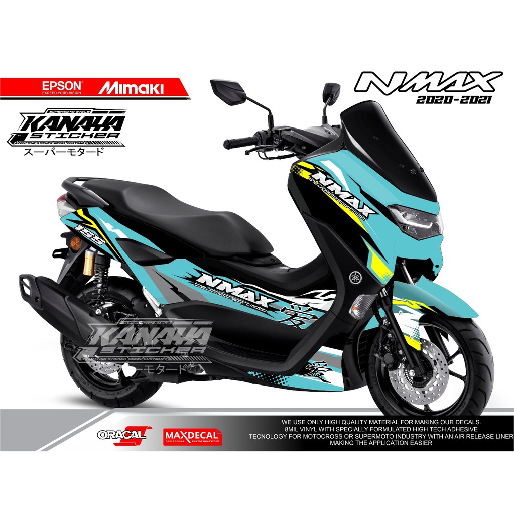 Decal Nmax Full Body Sticker Nmax new 2020 / 2021 Sticker Nmax Termurah kode Kny06 Warna Tosca