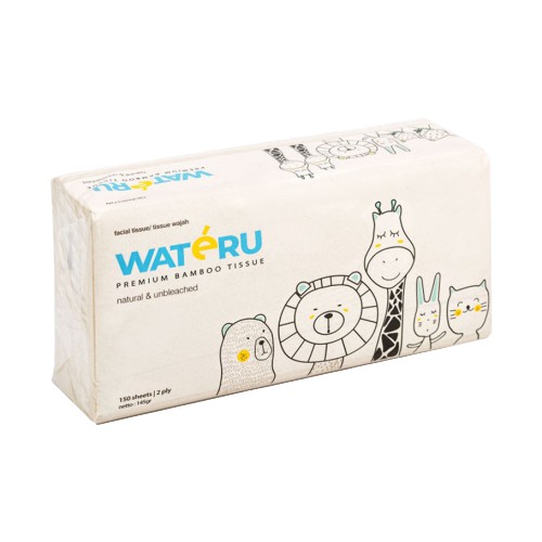 Wateru Bamboo Tissue Facial, Pocket, Pop Up, Mini Table 100 150 6x10 Tisu Bambu Anti Bacterial Eco