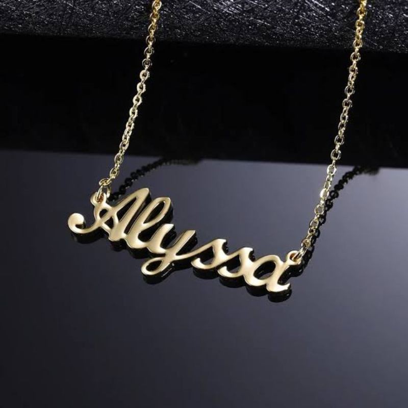 kalung ukir nama custom lapis emas24k