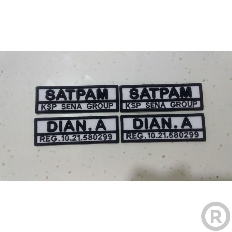 

bordir papan nama satpam timbul Bordir Nama Custom