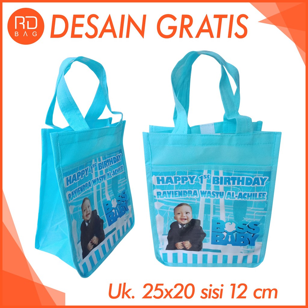 

Tas ultah anak / tas ulang tahun / tas souvenir / goodie bag / tas custom / tas ultah obss baby