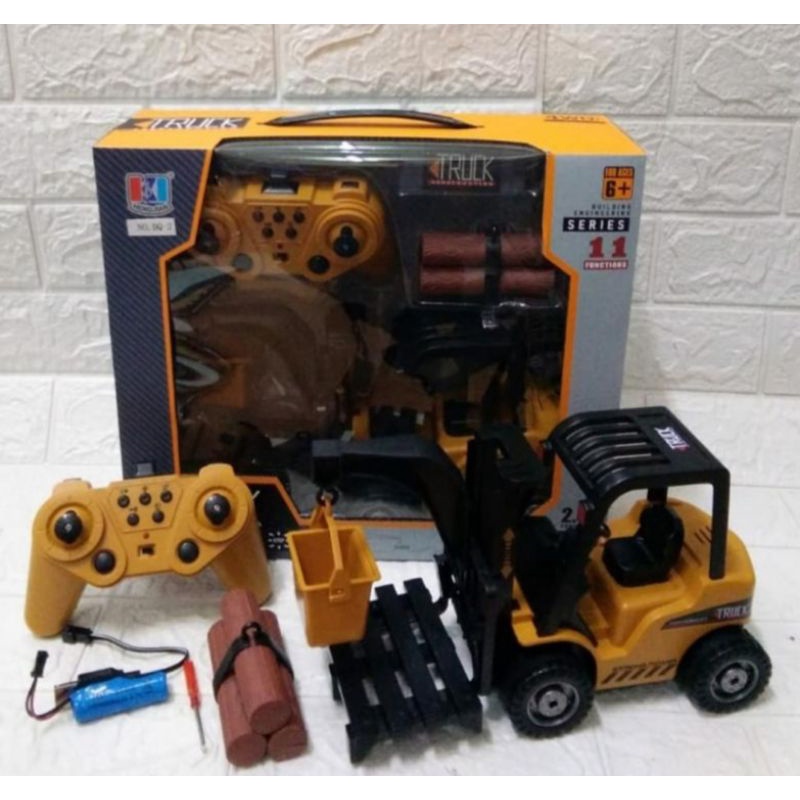 MAINAN MOBIL FORKLIFT REMOT / MOBIL ALAT BERAT / KADO MAINAN ANAK COWOK
