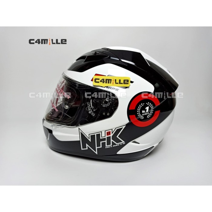 HELM NHK GP1000 R75 WHITE BLACK DOUBLE VISOR FULL FACE