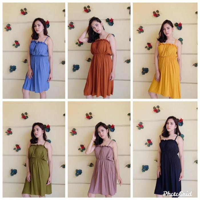 Dress Kemben Tali Bali - Daster Wanita - Baju Tidur - Baju Santai - Biru Muda