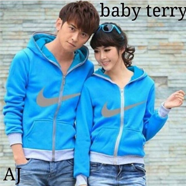 Baju Couple Murah / Sweater / Atasan / Couple Jaket Nike Blue