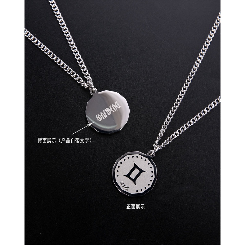 Dua belas rasi pendant Pasangan kalung sepasang merek fashion titanium steel kalung untuk pria dan w