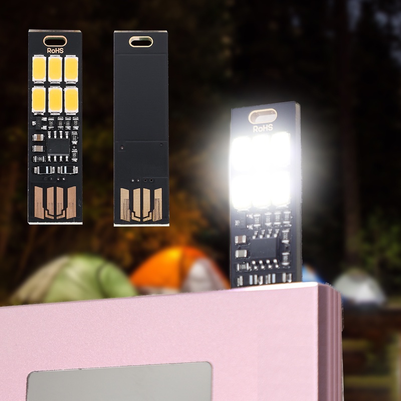 Lampu 6-led Mini Portable Super Terang Dengan Sensor Sentuh Untuk Laptop / Power Bank