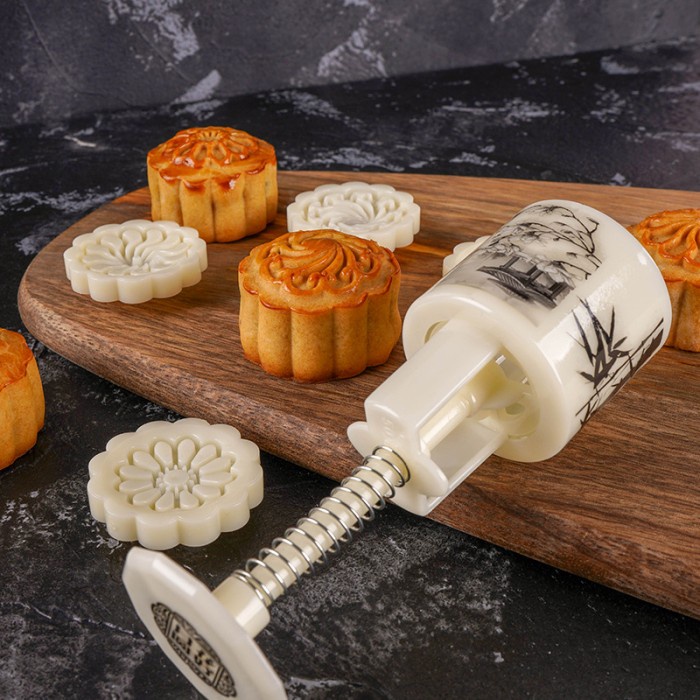 Forbake set 4pcs mooncake mold 50gr FB71133 / cetakan kue bulan