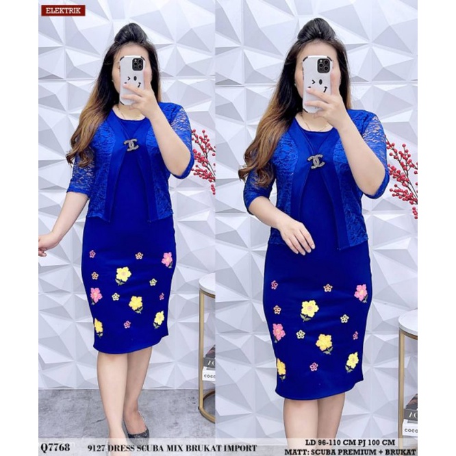 dress scuba bordir okky