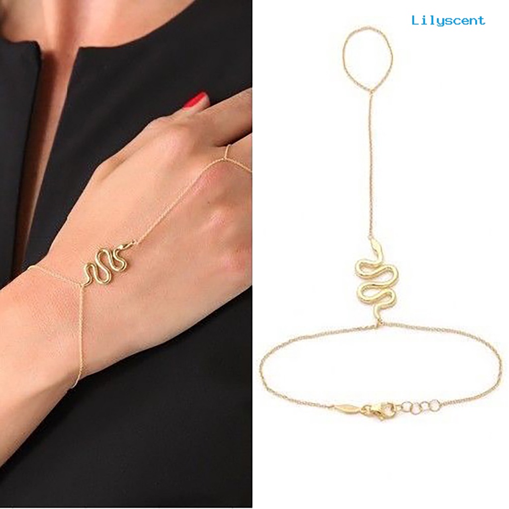 Ls Gelang Cincin Jari Wanita Desain Ular Bahan Alloy Adjustable Untuk Pesta