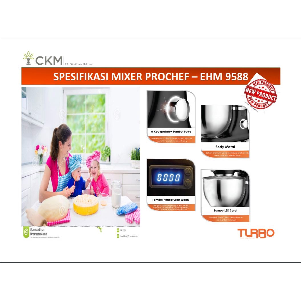 Turbo Pro Chef Mixer  EHM9588 Mixer Turbo Super Cepat - New