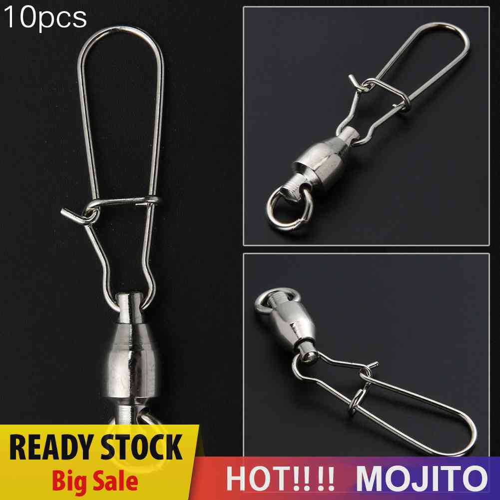 10Pcs Kili-Kili Pancing Rolling Swivel Dengan Peniti Untuk Memancing