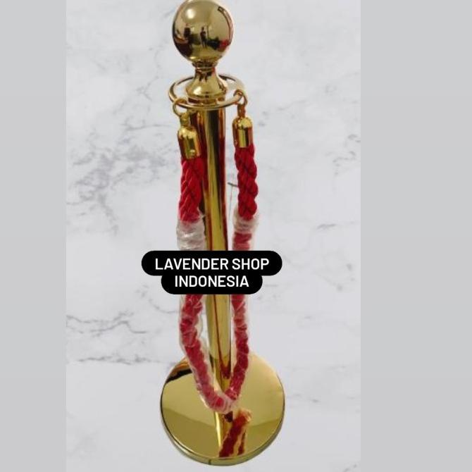 

tiang pembatas antrian tali merah / pembatas antrian