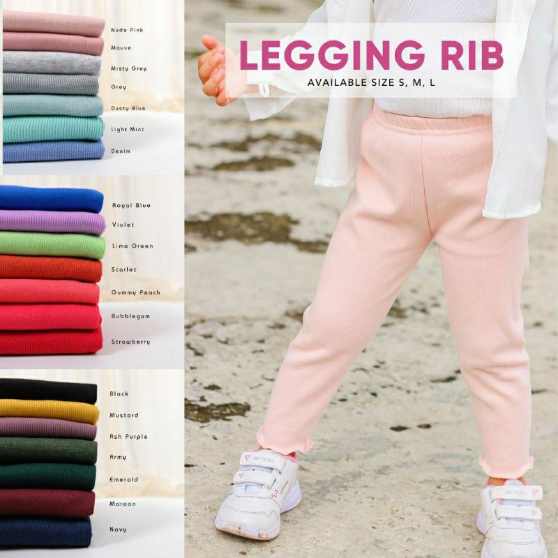 Legging anak import/legging rib anak