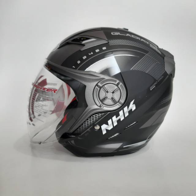 Helm NHK Gladiator INDY Black/ Silver Dof