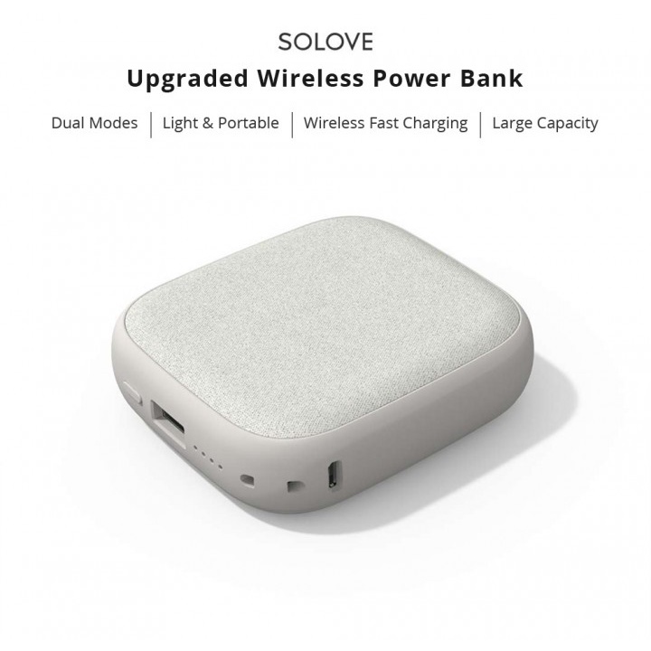 SOLOVE W5 - 10000mAh Powerbank - Support Pengisi Daya Wireless Charge