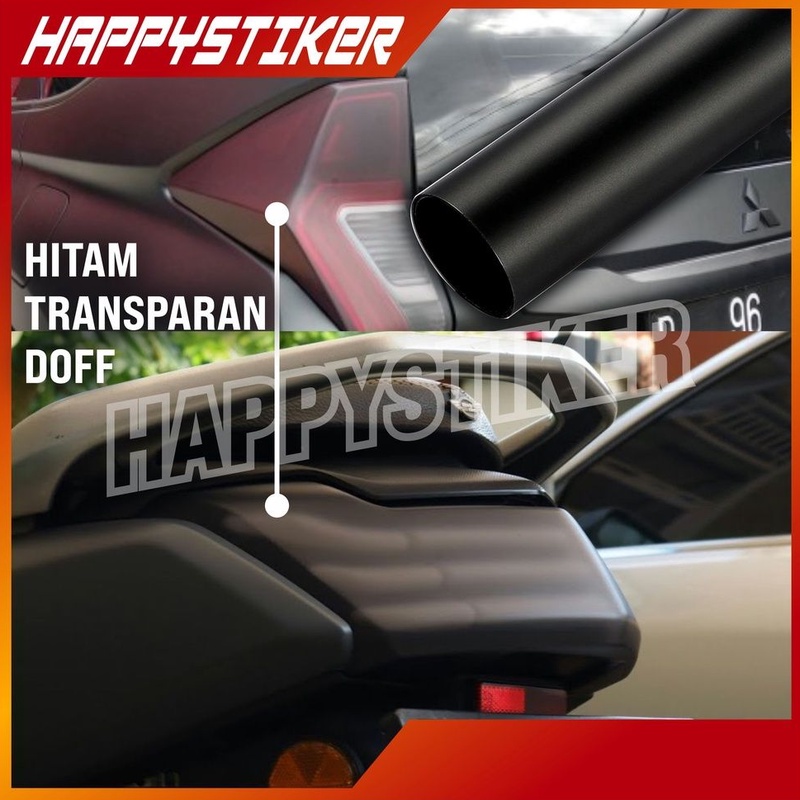 Sticker Hitam transparan doff / skotlet hitam hybrid / sticker smoke hitam doff / sticker transparan