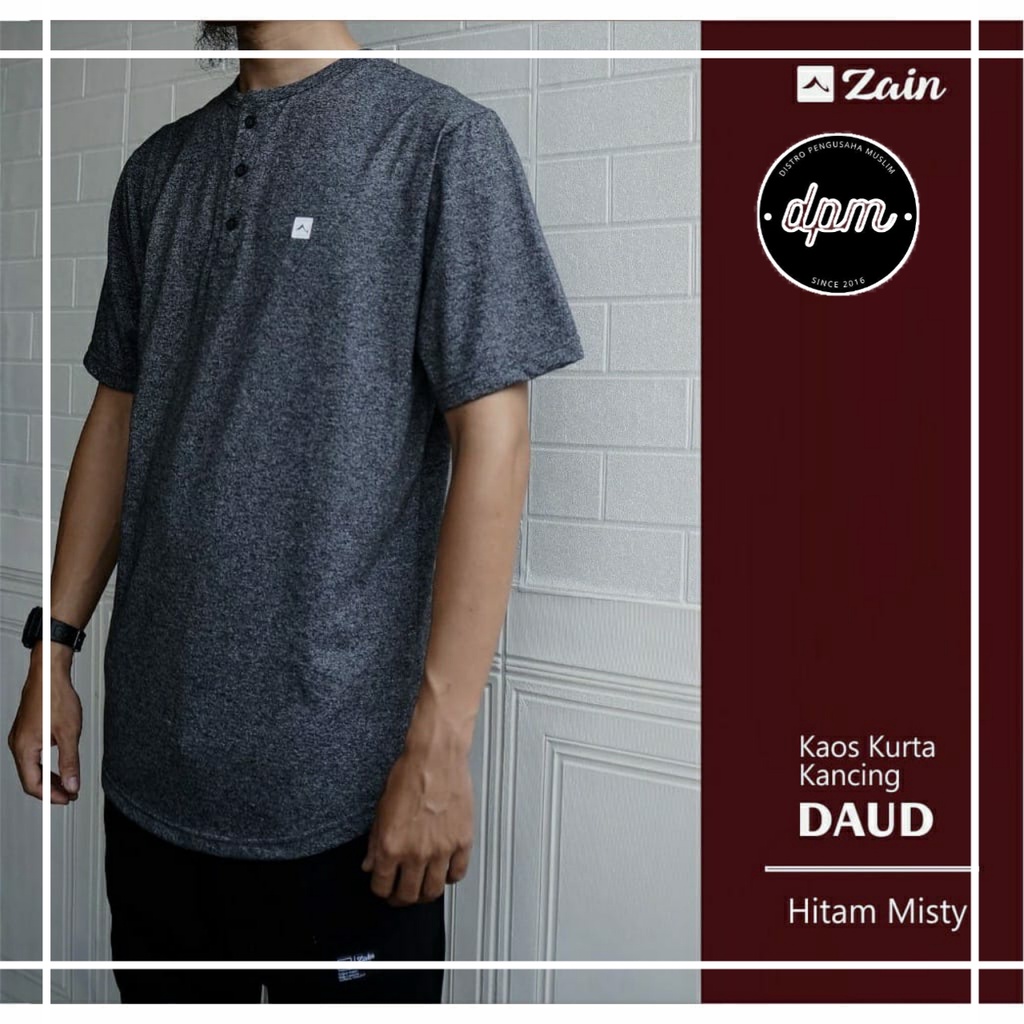 Kaos Kurta Daud Kancing Bahan Katun Siro By Zain Sirwal