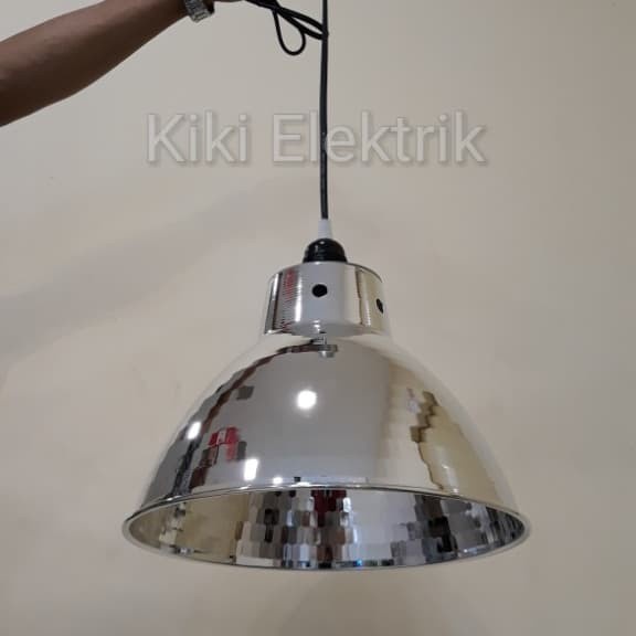 Kap Lampu Gantung Industri Kilap Diameter 30 cm + Fitting E27 KOMPLIT