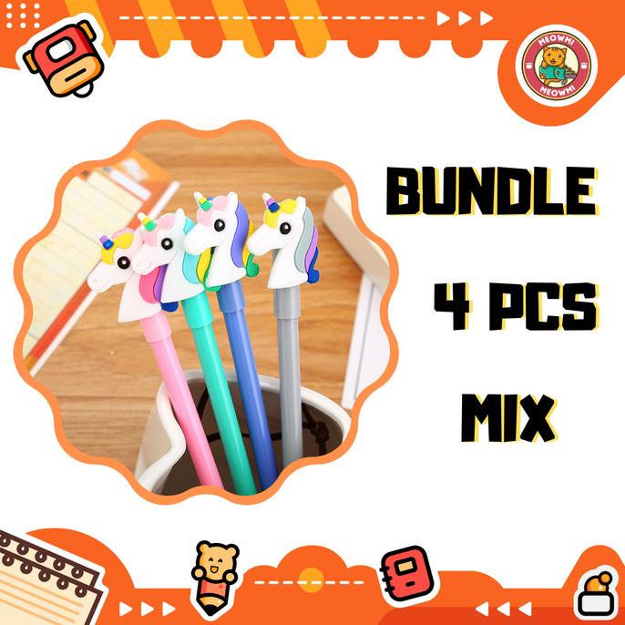

] Pulpen Motif Unicorn Bundle 4 Pcs Mix Warna PN0210