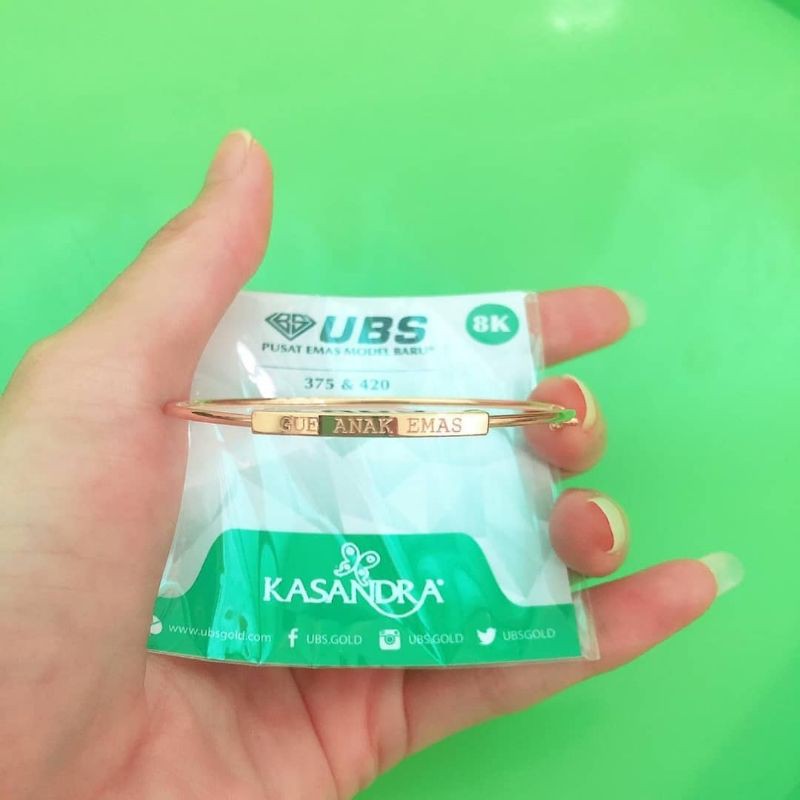 Gelang bangle &quot;GUE ANAK EMAS&quot; UBS kadar 8K