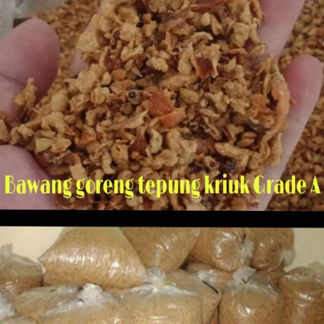 

Bawang goreng tepung kriuk 1000gr (1kg)