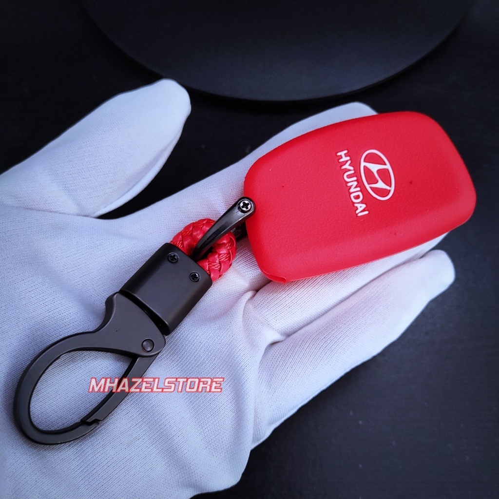 Gantungan kunci remote keyless cover casing mobil HYUNDAI CRETA HYUNDAI STARGAZER 4 TOMBOL model anyam