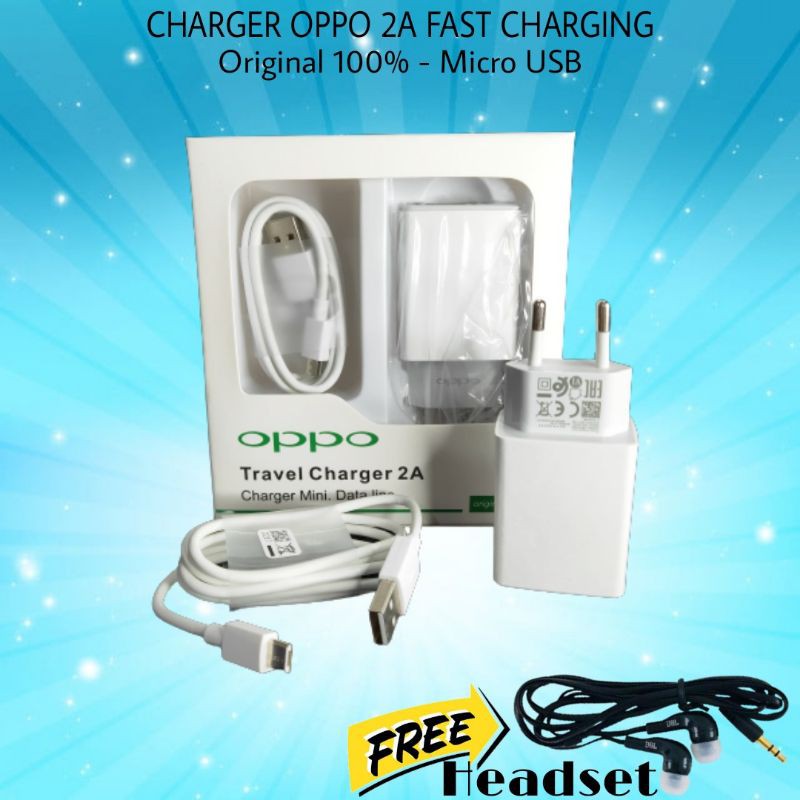 [PROMO] Charger Oppo Original 100% Fast Charging 2A / Oppo F7 F5 F3 F1plus F1s A7 A3s A71 A83 A37