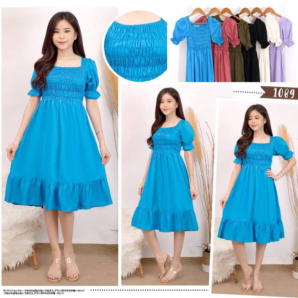 Dress 1089 Rayon Polos Fashion Wanita