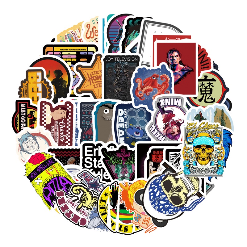 Zhang IN stiker gaya Eropa dan Amerika graffiti trolley case notebook ponsel stiker koper skateboard