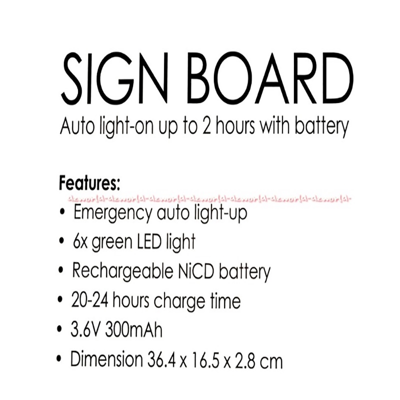 Krisbow Sign Board Green Led Lift Papan Penunjuk Arah Lift Dua Sisi Pakai Lampu Green Light Lif Kris
