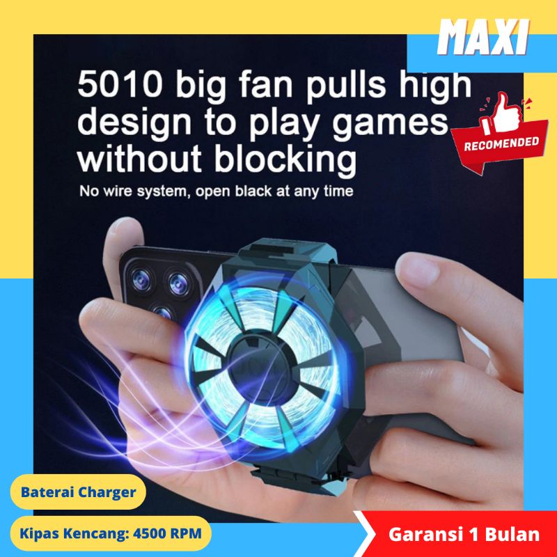 Kipas Pendingin HP Mobile Rechargeable Cooling Fan Pad Cooler Handphone F21 - Black