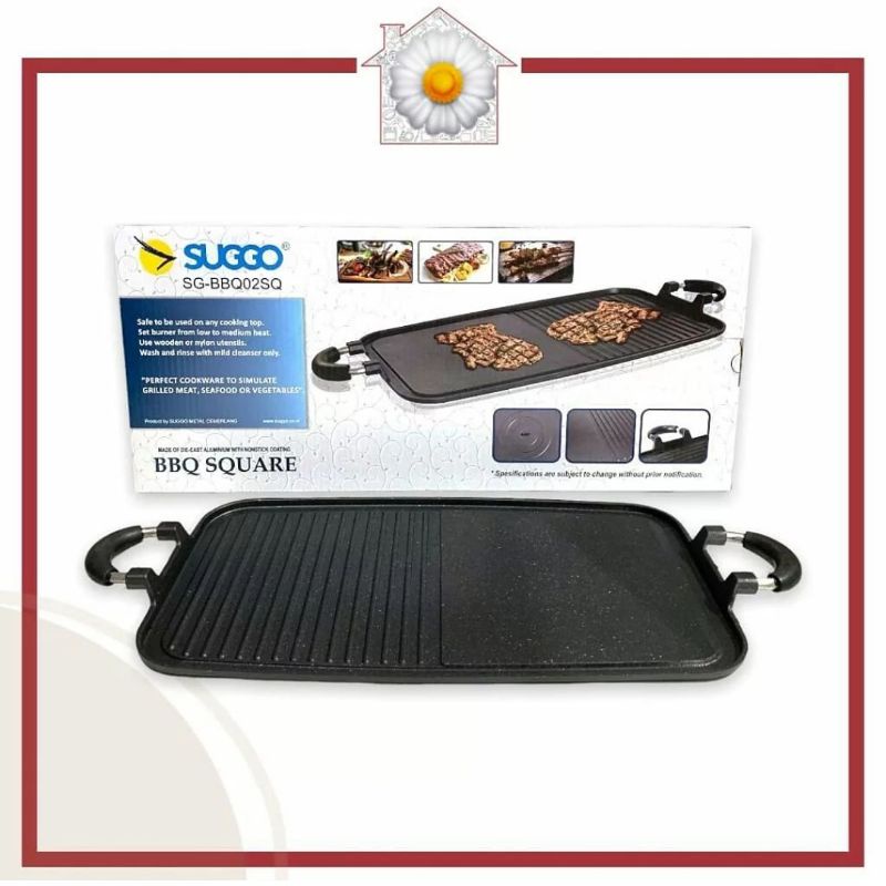 Grill Pan Multi Pemanggang Sate BBQ Long Panggangan Sate Teflon Anti Lengket Murah Wajan daging mura